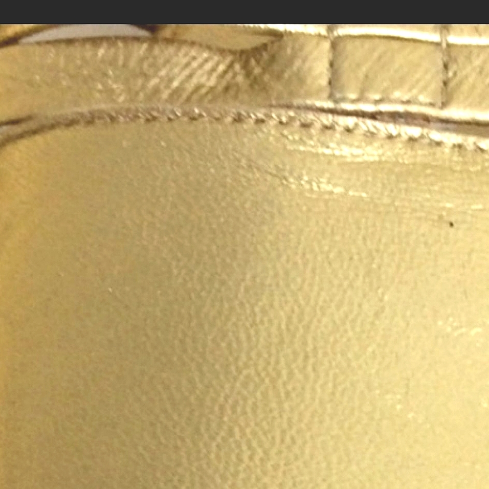 Vtg CHARLES JOURDAN Gold Leather FRANCE Closed Toes Luxury BARNEYS Heels Shoes 9 - Picture 12 of 12